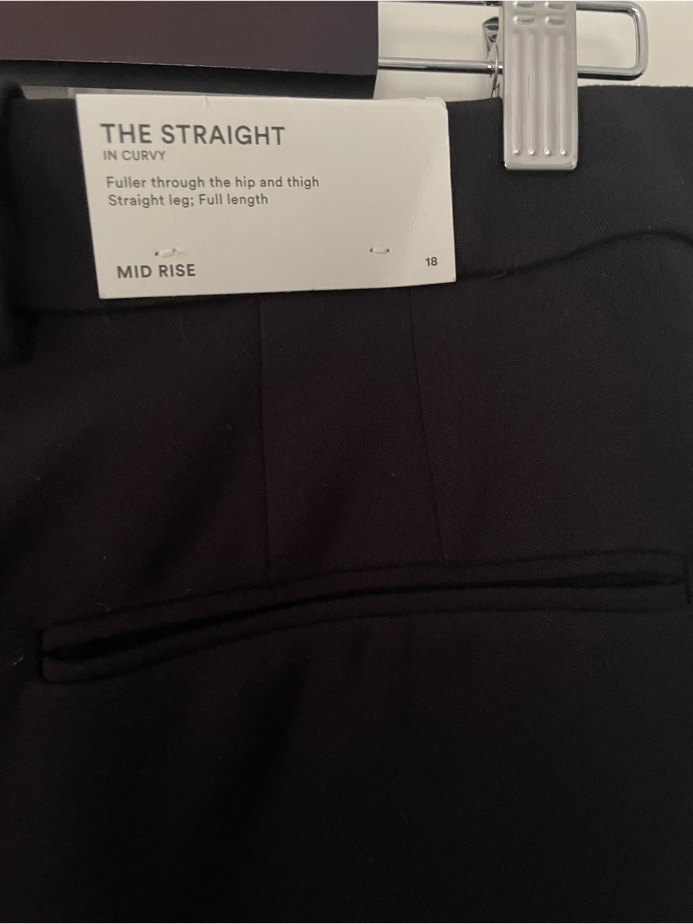 Ann Taylor NWT The Straight Pant in Curvy aka the Sophia Pant in Black Size 18 - Picture 7 of 7